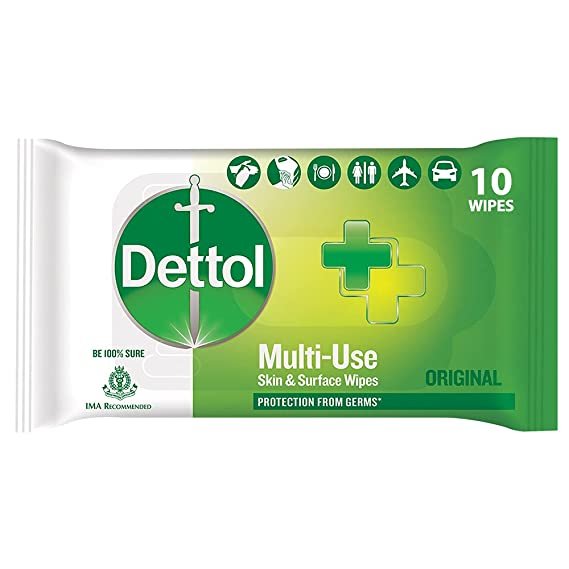 Dettol Multi use Skin& Surface Wipes Floral(10no.s)